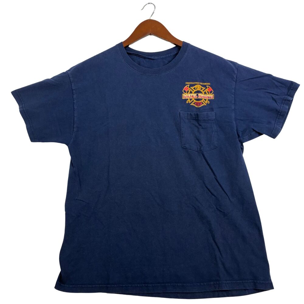 Drexel Heights Fire Department T Shirt Mens Navy Blue Pocket Firefighter Tee